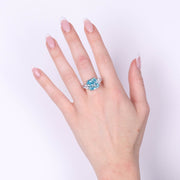 Anello in Argento 925 quadrato acqua