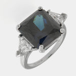 Anello in Argento 925 quadrato con zircone blu SIMEONE - gioiello BySimon