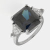 Anello in Argento 925 quadrato con zircone blu