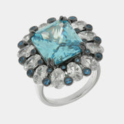 Anello in Argento 925 con zircone acqua