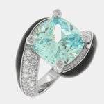 Anello in Argento 925 contrarie con zircone acqua SIMEONE - gioiello BySimon