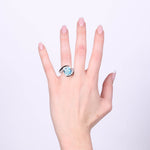 Anello in Argento 925 contrarie con zircone acqua SIMEONE - gioiello BySimon