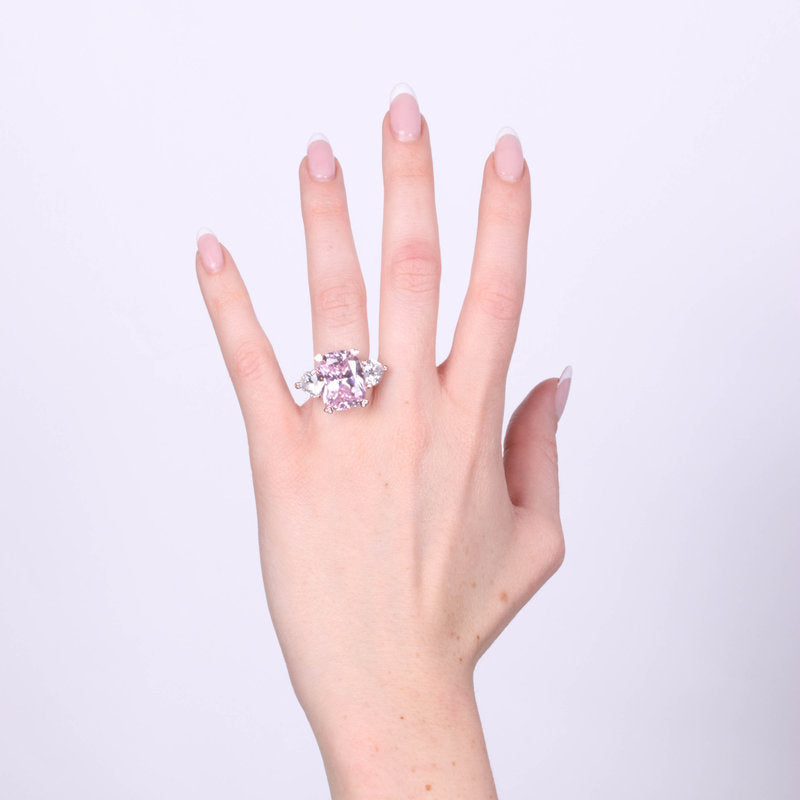 Anello in Argento 925 con zircone rosa SIMEONE - gioiello BySimon