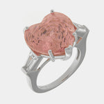 Anello in Argento 925 cuore rosa con zirconi trasparenti SIMEONE - gioiello BySimon