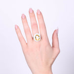 Anello in Argento 925 ovale giallo con zirconi trasparenti SIMEONE - gioiello BySimon