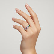 Anello in Argento 925 pavè colorato