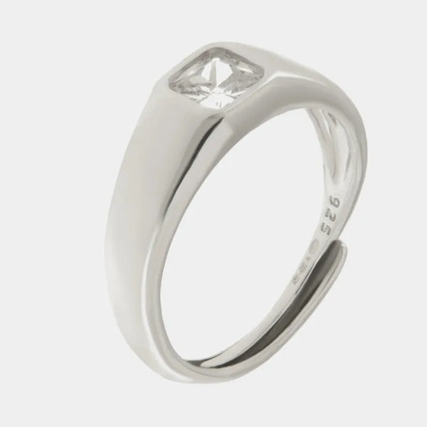 Anello in Argento 925 chevalier con punto luce Collezione Hanoi - BYSIMON gioielli