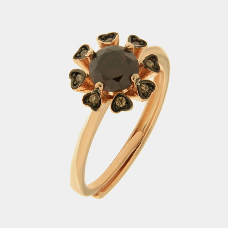 Anello in Argento 925 fiore e cristalli Collezione Novecento - BYSIMON gioielli