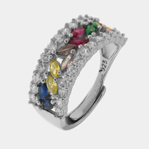 Anello in Argento 925 pavè colorato Collezione Hanoi - BYSIMON gioielli