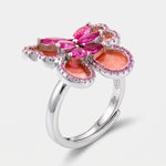 Anello in Argento 925 farfalla rosa - BYSIMON gioielli