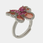 Anello in Argento 925 farfalla rosa - BYSIMON gioielli