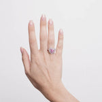 Anello in Argento 925 cuore rosa in madreperla e farfalla - BYSIMON gioielli