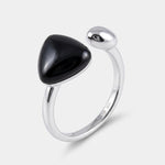 Anello in Argento 925 triangolo nero - BYSIMON gioielli