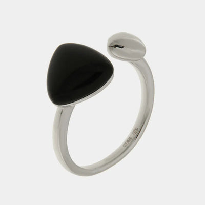 Anello in Argento 925 triangolo nero