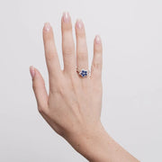 Anello in Argento 925 fiore blu