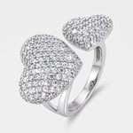 Anello in Argento 925 cuori zirconati - BYSIMON gioielli