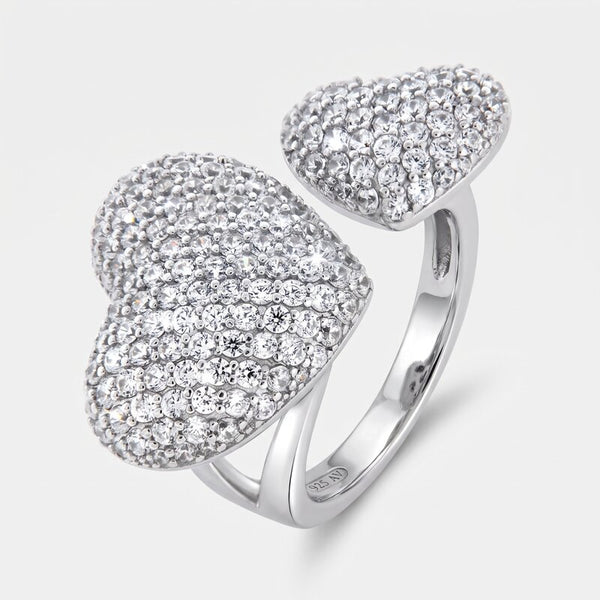 Anello in Argento 925 cuori zirconati - BYSIMON gioielli