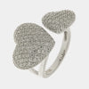 Anello in Argento 925 cuori zirconati