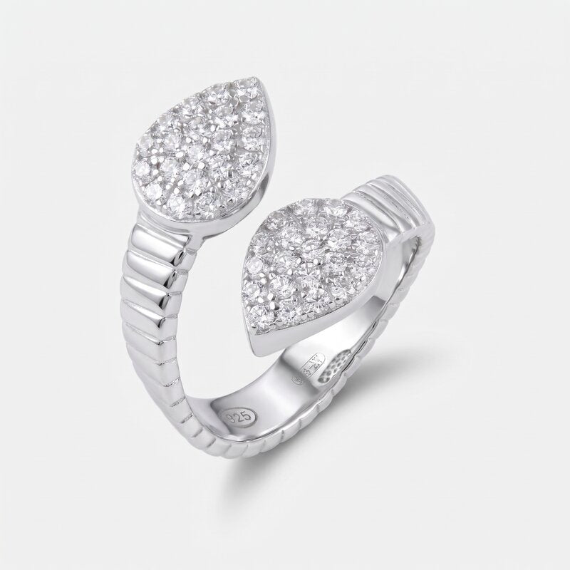 Anello in Argento 925 contrariè goccia - BYSIMON gioielli
