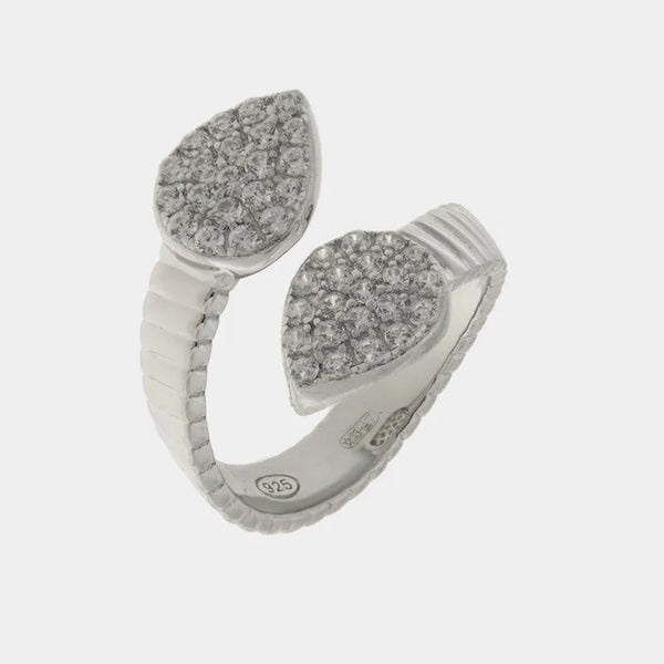 Anello in Argento 925 contrariè goccia - BYSIMON gioielli