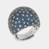Anello in Argento 925 bombato con pave' blu