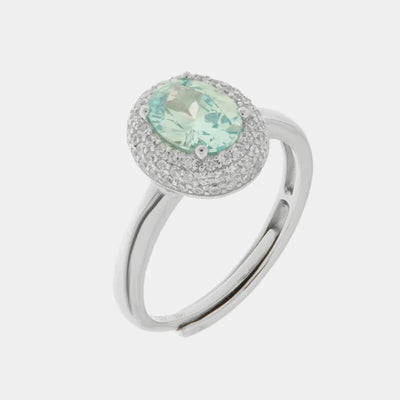 Sterling Silver 925 Kate Ring with Light Blue Zircon