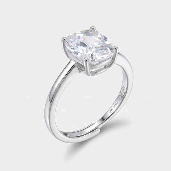 Anello in Argento 925 solitario quadrato - BYSIMON gioielli