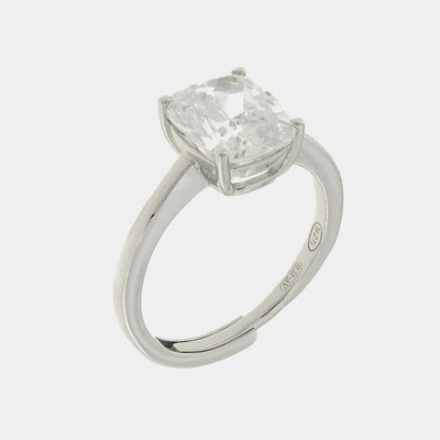 Anello in Argento 925 solitario quadrato - BYSIMON gioielli