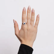 Anello in Argento 925 kate con zircone blu