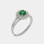 Anello in Argento 925 kate con zircone verde - BYSIMON gioielli
