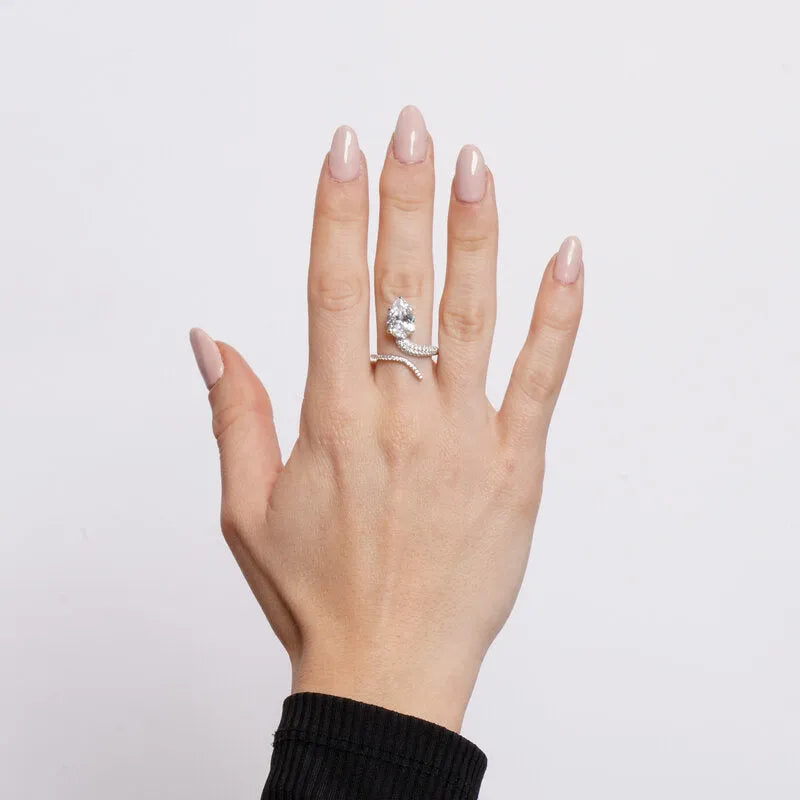 Anello in Argento 925 serpente con zirconi