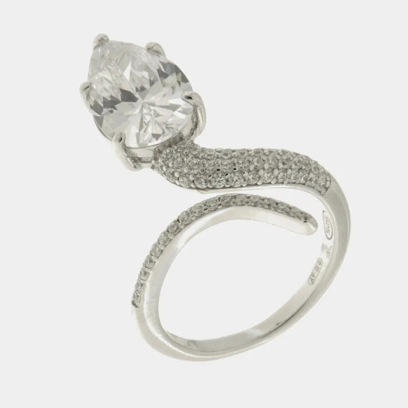 Anello in Argento 925 serpente con zirconi