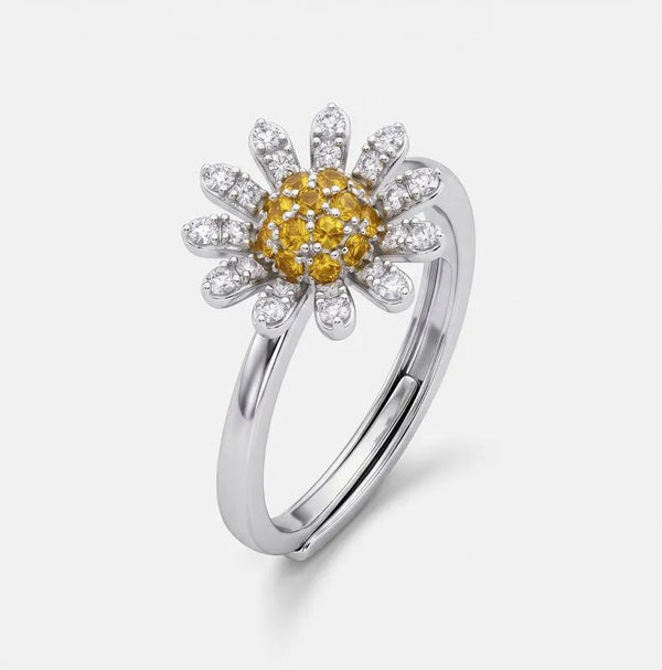 Anello in Argento 925 Margherita petali pavè zirconi