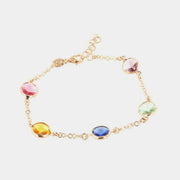 Bracciale in Argento 925 impreziosito da giro di cristalli multicolore