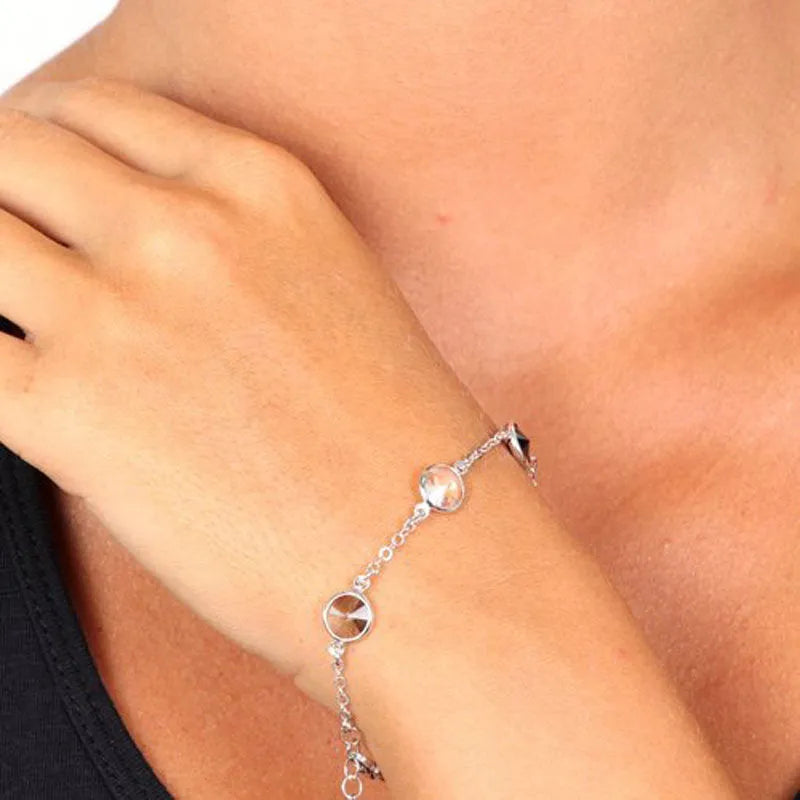 Bracciale in Argento 925 con giro di cristalli neri - BYSIMON gioielli