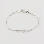 Bracciale in Argento 925 rosario con croce e cristalli bianchi - BYSIMON gioielli