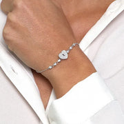 Bracciale in Argento 925 con cuore zirconato e punti luce laterali