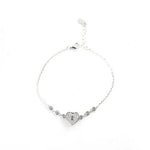 Bracciale in Argento 925 con cuore zirconato e punti luce laterali