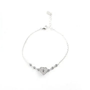 Bracciale in Argento 925 con cuore zirconato e punti luce laterali