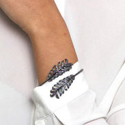 Bracciale in Argento 925  rigido con foglie multicolore