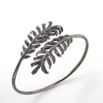 Bracciale in Argento 925  rigido con foglie multicolore