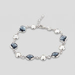 Bracciale in Argento 925 con giro di cristalli grigi e bianchi - BYSIMON gioielli