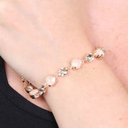 Bracciale in Argento 925 con giro di cristalli bicolore dalle sfumature champagne