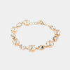 Bracciale in Argento 925 con giro di cristalli bicolore dalle sfumature champagne