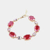 Bracciale in Argento 925 con giro di cristalli ovali bicolore nelle sfumature del rosso