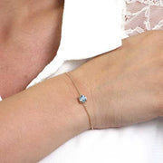 Bracciale in Argento 925 con punto luce azzurro centrale