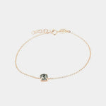 Bracciale in Argento 925 con punto luce grigio centrale - BYSIMON gioielli