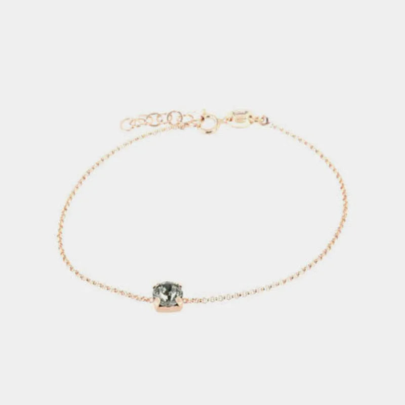 Bracciale in Argento 925 con punto luce grigio centrale - BYSIMON gioielli
