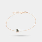 Bracciale in Argento 925 con punto luce grigio centrale - BYSIMON gioielli