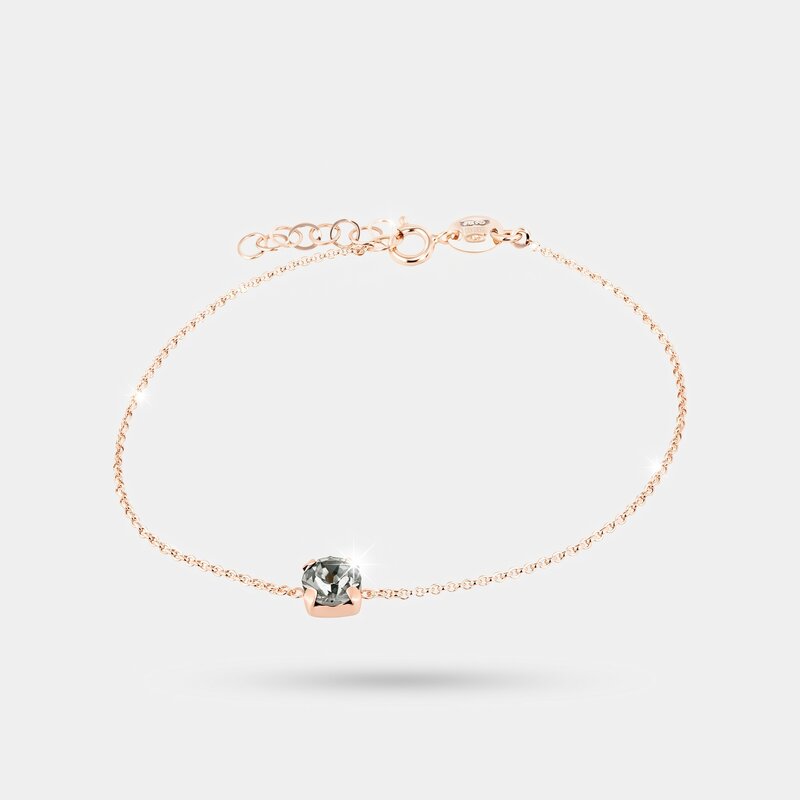Bracciale in Argento 925 con punto luce grigio centrale - BYSIMON gioielli